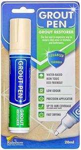 Grout Pen Cream Tile Paint Marker: Waterproof Grout Paint Pen, Tile Grout Colorant and Sealer Pen for Bathroom, Shower, Kitchen, More - Cream, Wide 15mm Tip (20mL)