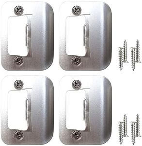 Gator Door Strike Plate with Screws, – 2-1/4" by 1-3/4" Universal Latch Restorer Alloy Steel Lock Hardware for Interior and Exterior Doors, Replacement Door Latch Plate | Satin Nickel 4-Pack