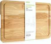 Oak Wooden Chopping Board by Harcas. Extra Large Size Cutting Boards for Kitchen 45cm x 30cm x 2cm. Best for Meat, Vegetables and Cheese. Professional Grade Wood for Durability. Drip Groove