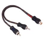 CLATE RCA 1 Female to 2 Male RCA Y Splitter Adapter Cable (12" Inches) For Speakers, CD/DVD Players, TV, Subwoofers, Hi-Fi Audio System, Amplifiers (1)