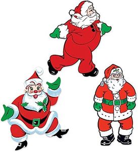 Beistle Santa Claus Vintage Christmas Cutouts - 3 Pcs.