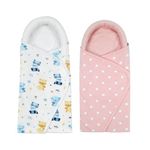 TIDY SLEEP Baby Pod Swaddle Wrap for Newborn, Snuggle Pod with U Shape Ring Head Protection Support | Baby Snuggle Pod Swaddle Wrapper | Pack of 2 (White Pink)