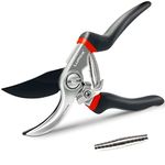 Lumo-X 8'' Upgraded Bypass Pruning Shears, Gardening Scissors Pruner with 1 Extra Volute Spring, Safety Lock, Anti-Rust Blades for Hydroponics, Greenhouse, Indoor Grow