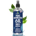 Pure Magnesium Oil Spray 8oz - Topical Magnesium Spray for Sleep Extra Strength - Less Sting - Less Itch - 100% Natural and Organic Oil - Made in USA