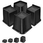 MixDora Bed Risers 6 inch Oversized Heavy Duty Furniture Risers L-Shape Table Riser Chair Raisers Lifter for Sofas Couches Desks Set of 4 Pack