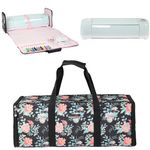 Everything Mary Collapsible Die-Cut Machine Carrying Case, Floral Print - Craft Sticker Bag Compatible with Cricut Air/Maker & Brother ScanNCut - Cutting Storage for Vinyl, Tools, Accessories