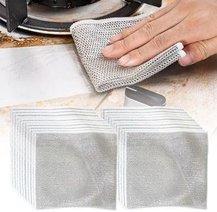 Pousbo 2024 New Multipurpose Wire Dishwashing Rags, Premium Metal Wire Dishwashing Cloth Scrubs Cleans, Scrubbing Wire Dishwashing Rags Non-Scratch Wire Dishcloth for Dishes, Sinks (15)