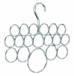 iDesign Axis Metal Loop Scarf Hanger, No Snag Closet Organization Storage Holder for Scarves, Men's Ties, Women's Shawls, Pashminas, Belts, Accessories, Clothes, 18 Loops, Chrome