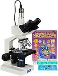 OMAX 40-2500X LED Digital Trinocular Lab Microscope + 5MP Camera + Blank Slides + Covers + Lens Paper + Book