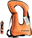 Faxpot Snorkel Vest, Adults Portable Kayaking Buoyancy Inflatable Swim Vest Jackets, Diving Surfing Adjustable Snorkeling Vest Swimming Jacket for Outdoor Water Sports Fun Safety