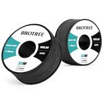 Brotree Micro Cord 1.18mm 50M Spool Braided Cord Paracord Utility Cord for Bracelet, Crafting and DIY - 45kg Breaking Load (Black)