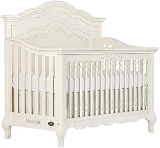 Evolur Aurora 5-In-1 Convertible Crib In Ivory Lace, Greenguard Gold Certified, Features 3 Mattress Height Settings, Sturdy And Spacious Baby Crib, Wooden Furniture