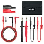 ZIBOO TL809 Alligator Clips Shrouded Banana Plugs+ Modular Heavy Duty Test Probe Handles Leads for FLUKE,EXTECH Multimeter Tester Electronic Test Lead Kit,Multimeter, Voltmeter, Clamp Meter