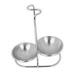 Luxshiny Vertical Spoon Rack Stainless Steel Vertical Saving Spoon Rack Double Spoon Rack Rack Stovetop Spoon Rack with Tray