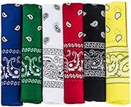 Purple Valley Women's Pack6 Multicolour Relaxed Fit Bandana 20 * 20 Inch