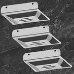 iSTAR Stainless Steel Square Soap Dish Holder for Bathroom Soap Case for Home (Pack of 3)