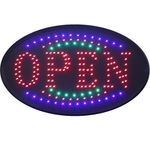 Open LED Sign | Multicolour Bright NEON Professional Powerful Animated Flashing Display Hanging Chain Included Signs