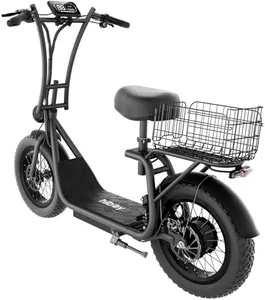 Hiboy Electric Scooter for Adults w/Seat & Rear Basket, 810W Motor, 25MPH, 34mi Range, 16" All-Terrain Tires (Snow/Mud), Dual Disc Brakes, UL2272-3-in-1 Commuter/Shopping/Off-Road E-Scooter