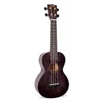 Mahalo Hano Concert Ukulele, Wooden Musical String Instrument with Geared Machine Head & Instrument Case, Beginners Ukulele Concert Kit for Adults, Includes E-Book Guide, Transparent Black
