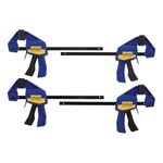 IRWIN Quick-Grip Clamps, One-Handed, Mini Bar, 6-Inch, 4-Pack (1964758) , Black