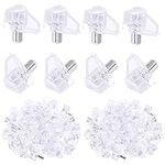 Swpeet 200 Pcs 5 mm Clear Shelf Pins, Transparent Plastic Shelf Support Pegs Shelf Holder Pins Bracket Cabinet Clips Holder for Shelf Holes on Bookcase, Cabinets and Entertainment Centers