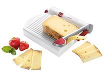 Westmark Germany Multipurpose Stainless Steel Cheese and Food Slicer with Board and Adjustable Thickness Dial (White)