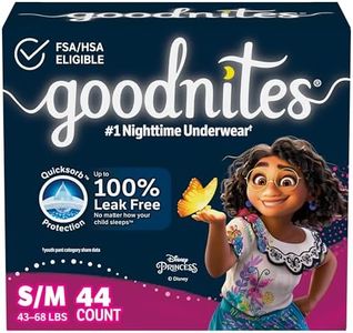 Goodnites Girls' Nighttime Bedwetting Underwear, Size S/M (43-68 lbs), 44 Ct (2 Packs of 22), Packaging May Vary