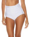 Ocean Blues Women's White Swim Bottom High Waisted Tummy Control Bikini Bottom Size XXX-Large