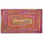 Cotton chindi rag Rug 3x5 Ft Reversible Multicolor Hand Woven Braided Rugs for Home Decor