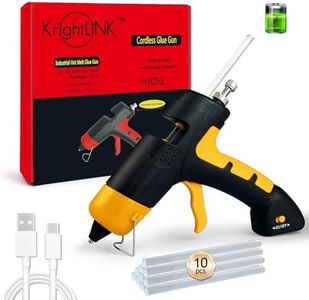 Krightlink Cordless hot glue gun Kit with 10 Glue Sticks, High Temp for School Crafts DIY Arts and Quick Home Repairs (Cordless Yellow)