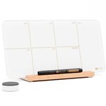 Desktop Glass Weekly Planner Whiteboard with Detachable Wood Stand,Small Portable Dry Erase Calendar to Do List White Board 12x6" for Office, Home, Schools, Marker&Eraser Included, Yeoux