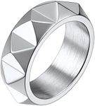 Stainless Steel Spike Statement Ring for Men