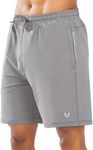 NORTHYARD Men's Athletic Running Shorts with Zip Pockets Workout Lightweight Sports Hiking Tennis Gym 7" Quick Dry Shorts LIGHTGREY XL