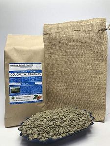 5-pound Colombia (Unroasted Green Coffee Beans) premium Arabica beans grown in South America fresh current-crop beans for home coffee roasters, specialty-grade coffee beans, includes a free burlap bag