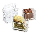 ELLDOO Set of 4 Sugar Packet Holder, Acrylic Sugar Bowl for Restaurant, Tea Bag Organizer, Small Condiments Packet Holder Sugar Caddy Dispenser for Countertop Coffee Bar