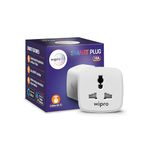 Wipro 10A square Wi-Fi Smart Plug (Pack of 2)