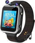 PTHTECHUS Kids Game Smart Watch for Boys and Girls,Kids Smart Watch with 24 Puzzle Games Dual Cameras Touch Screen Music Player Flashlight Pedometer Smartwatch for 4-12 Years Children Gifts(Black)