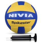 Nivia Combo Spikester Volleyball with Ball Pump (Yellow/Blue, Size - 4)