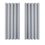 PONY DANCE Thermal Insulated Blackout Curtains - Eyelet Top Bedroom Curtain 2 Panels Energy Saving Window Curtains, 66 inch x 54 inch (Width x Length), Silver Grey