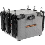 YakAttack BlackPak Pro Kayak Fishing Crate - Includes 6 Attachable Fishing Rod Holders, 16" x 16" - Battleship Grey | Kayak Fishing Accessories