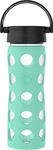 Lifefactory 16-Ounce BPA-Free Glass Water Bottle with Classic Cap and Protective Silicone Sleeve, Sea Green