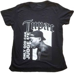 Tupac T Shirt 2Pac Only God Can Judge Me Officiel Femme Boyfriend Fit Noir Size M