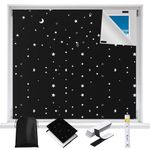 BOKFJBP Blackout Blinds, 79" x 57" Portable Blackout Curtains, 100% Blackout Window Covering, Blinds for Windows Blackout Window Shades for Bedroom Film Kids Baby Nursery, Stars & Moon