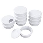 Desk Cable Wire Pc Computer Desk Plastic Grommet Cord for Office Home Worktop White 60mm 10 Pack