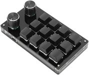 12 Key DIY Programmable Keypad with 2 Knob, Copy/Paste/Select All/Cut Shortcut Keys Keypad, Dustproof Green Shaft One Handed Macro Mechanical Keyboard 5.2 X 3 X 1.5in (L X W X H) (Black)