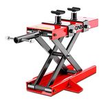 ‎DNA MOTORING Motorcycle Scissor Lift Jack Hoist Stand with Saddle and Pins - 1100lbs (500KG) 3.7-14.8" Lifting Range, TOOLS-00289