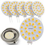 JAUHOFOGEI G4 round LED lamps, 20w halogen pin base lamp bulb, 12V AC/10-30V DC, bulb G4 under cabinet lamp recessed furniture recessed lamp, warm white, 6pcs