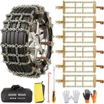 AutoChoice 6 Packs Car Snow Chains Emergency Anti Slip Tire Chains with Thickened Manganese Steel for Truck SUV in Snow, Ice, Sand and Mud(Tire Width 225-285mm)