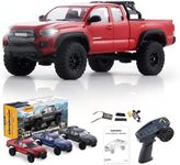 BEEZRC FMS 1/24 RC Crawler FCX24M Tacoma Toyota Licensed 4WD Off-Road RC Rock Truck, 2.4GHz Hobby Grade Remote Control Car for Adults RTR Red