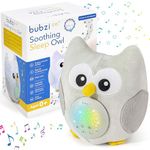 Bubzi Co Best Baby Sleep Aid Night Light&Shusher Sound Machine & Baby Gift,Led Star Projector&Portable Soother Stuffed Animal Owl With 10 Popular Songs,White Noise & Music To Comfort&Induce Sleep!